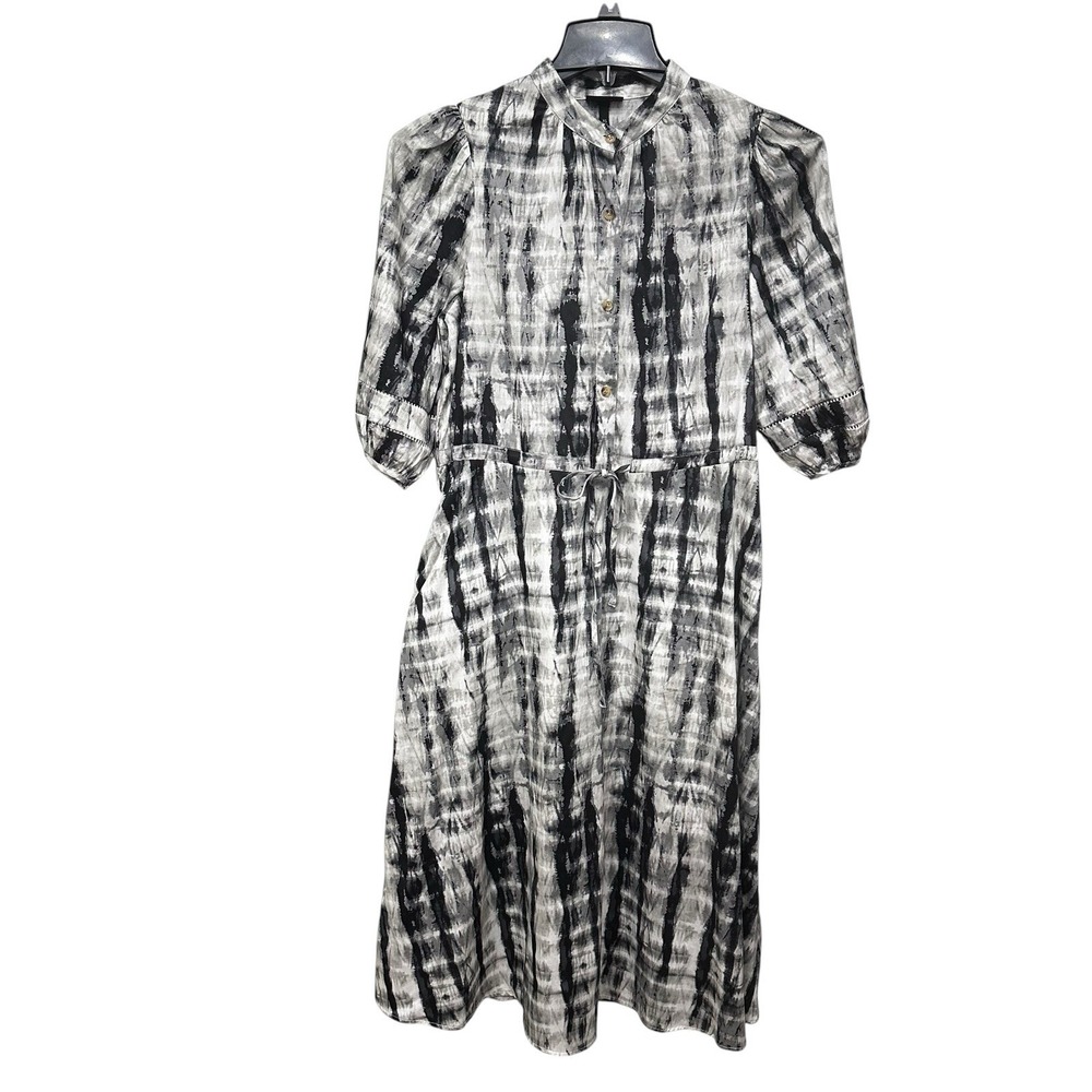 Who What Wear Tie Dye Dress Women's Size XS Cotton Midi Pockets Boho Coastal